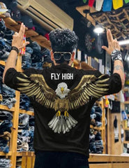 EAGLE PRINTED T-SHIRT🦅 Clothing & Closet Storage SWAYSSTYLE Black Medium 