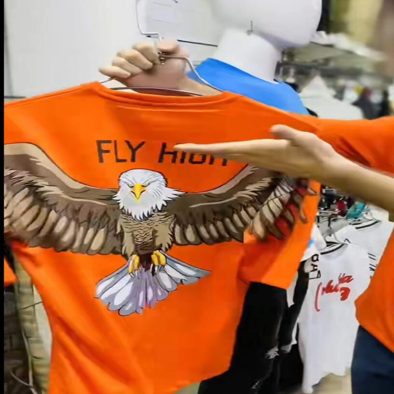 EAGLE PRINTED T-SHIRT🦅 Clothing & Closet Storage SWAYSSTYLE Orange Medium 